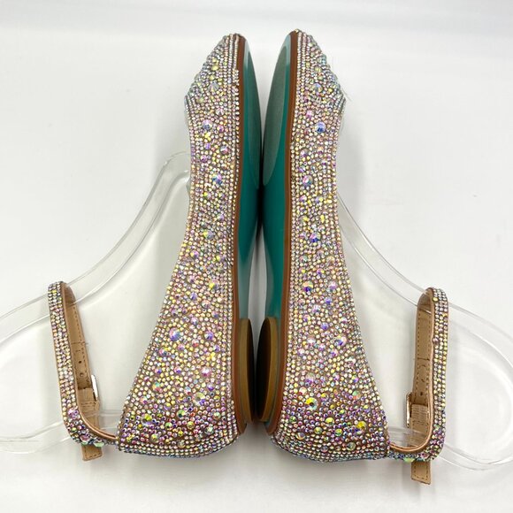 Betsey Johnson Womens Size 6 Ace Jewel Encrusted Sparkly Ballet Flats Shoes - Picture 8 of 12